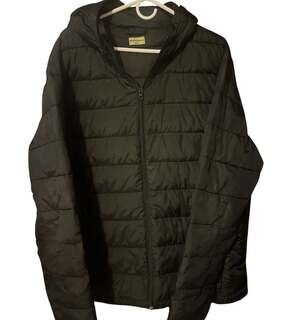 Adventuridge Men's XL Black Lightweight Hooded Puffer Jacket